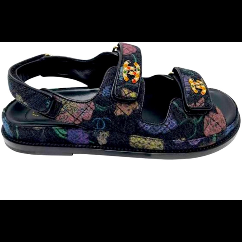 CHANEL Denim “Dad,” Sandal 39